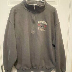 Gildan Mystic Seaport Pullover Grey Sweatshirt, Size L